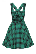 Load image into Gallery viewer, Brittany Green Plaid Pinafore Dress
