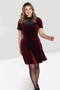 Caroline Burgundy Velvet Dress