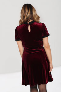 Caroline Burgundy Velvet Dress