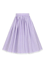 Load image into Gallery viewer, BB Lavender Gingham 50&#39;s Swing Skirt

