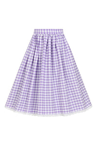 BB Lavender Gingham 50's Swing Skirt