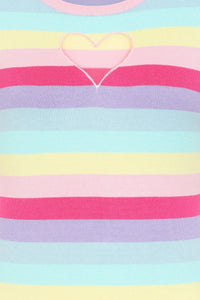 Pastel Stripe Love Heart Top
