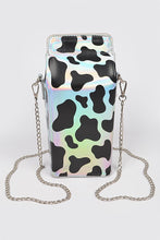 Load image into Gallery viewer, Holographic Cow Print Milk Carton Purse
