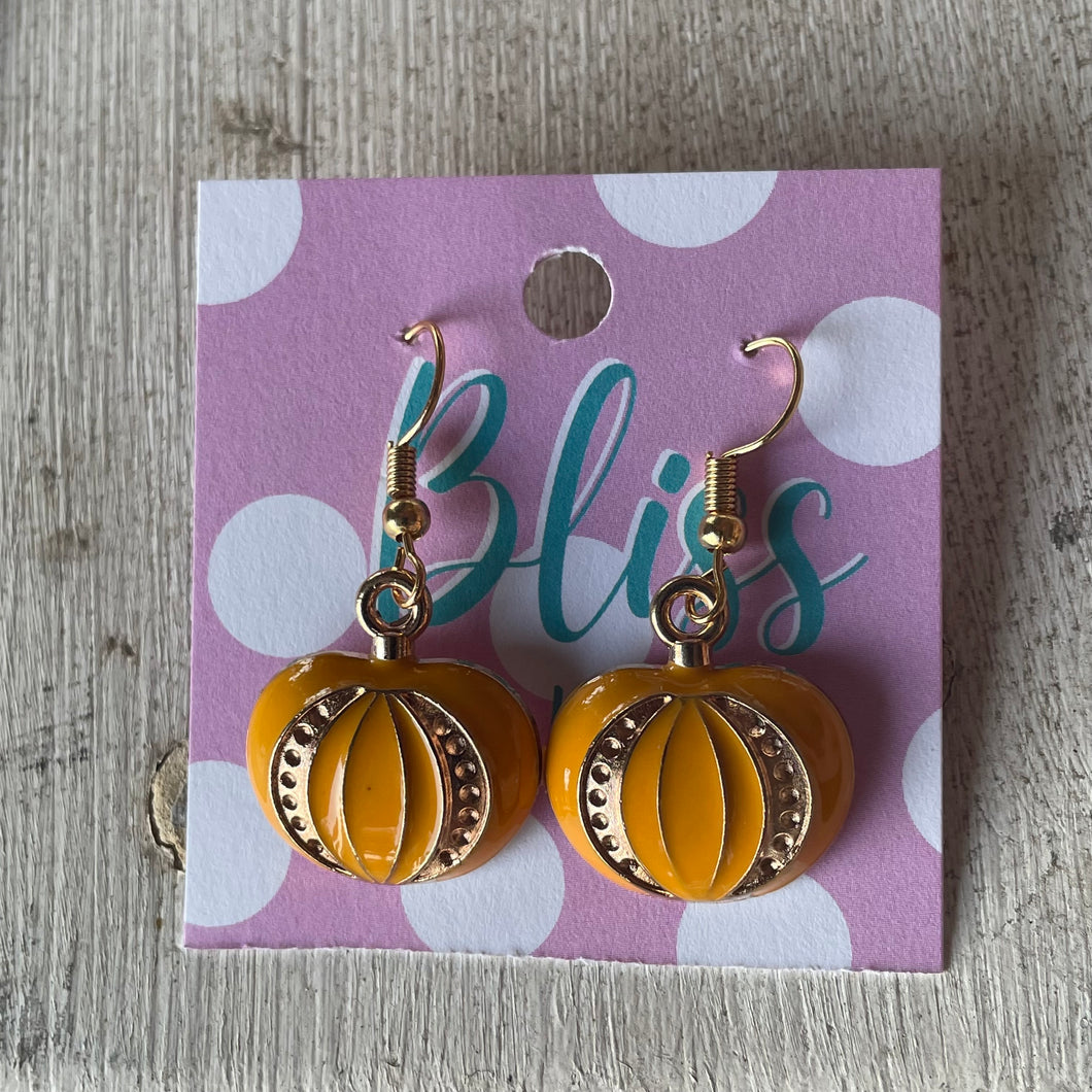 Pumpkin Enamel Charm Earrings