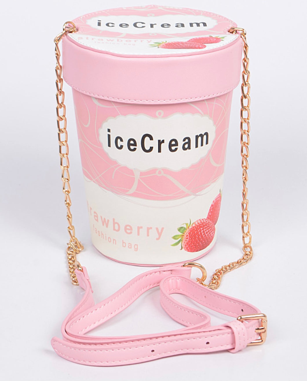 Pink Strawberry Ice Cream Pint Purse