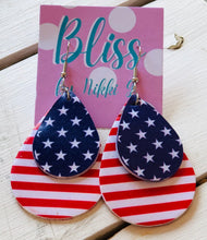Load image into Gallery viewer, American Flag Dangle Earrings
