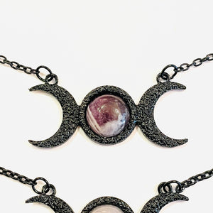 Stone Centered Triple Moon Necklace- More Styles Available!