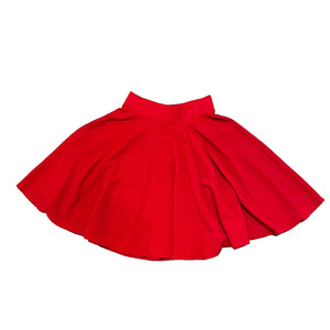 Red Textured Skater Skirt
