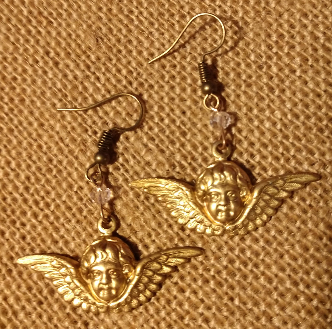 Brass Angel Earrings