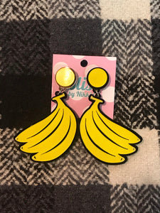 Banana Bunch Acrylic Statement Earrings