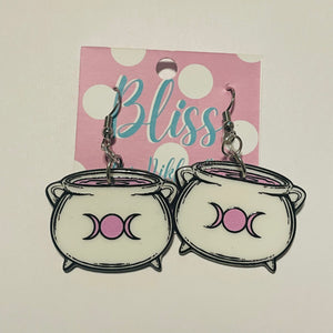 Pastel Pink and White Coven Vibes Statement Earrings- More Styles Available!