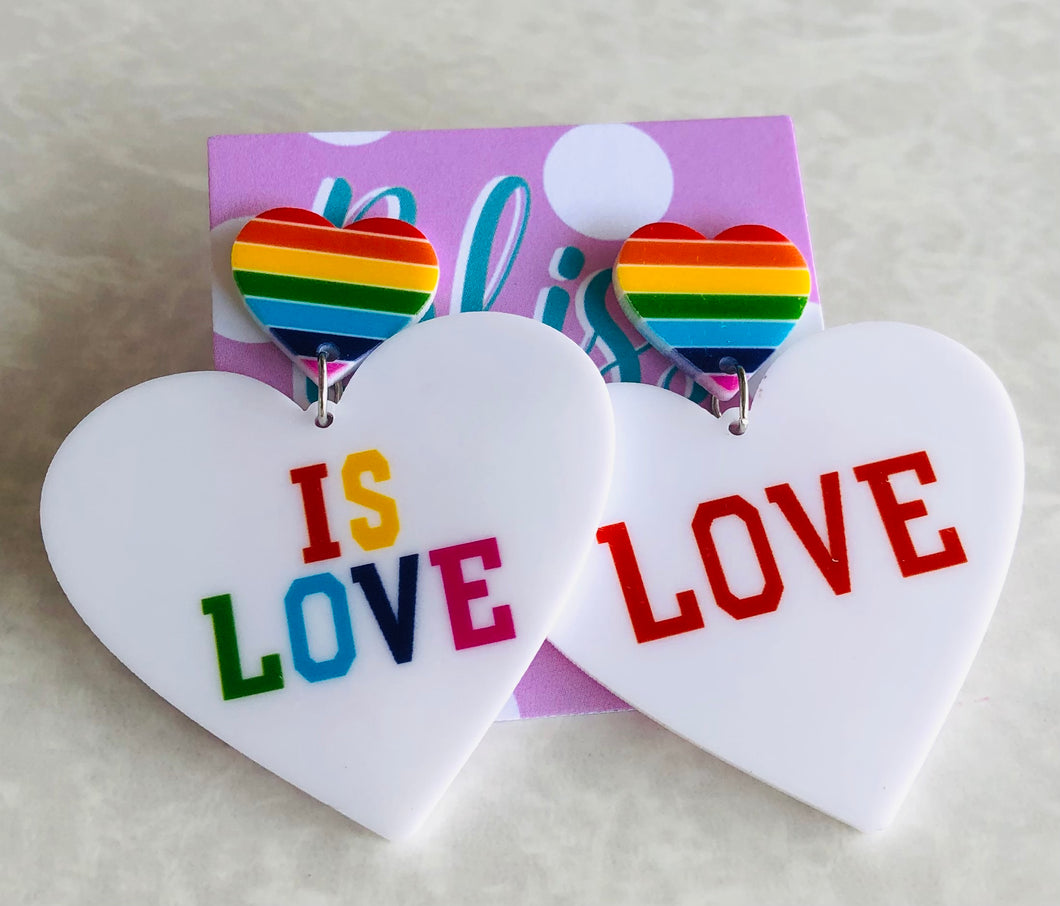 Love Rainbow Heart Earring