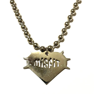MISFIT Silver Heart on Ball Chain Necklace
