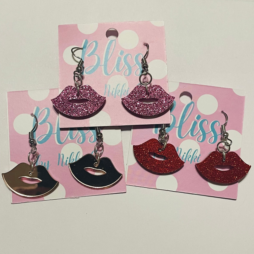 Mini Kissy Lips Acrylic Statement Earrings- More Styles Available!