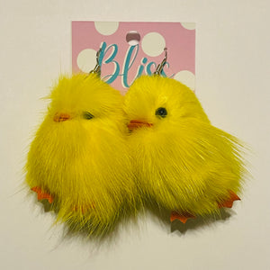 Big Fuzzy Chick Statement Earrings