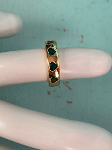 Heart Gem Inlaid Band Adjustable Gold Ring- More Styles Available!