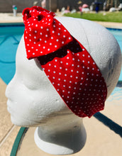 Load image into Gallery viewer, Headband Red white polka Dots

