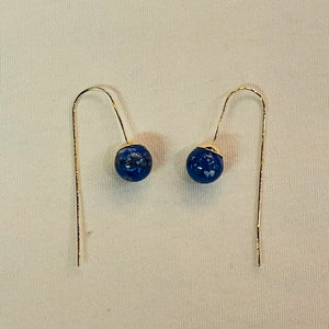 Blue Bauble Hook Earrings