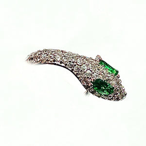 Emerald Eyed Snake Mini Ouroboros Hoop Earrings