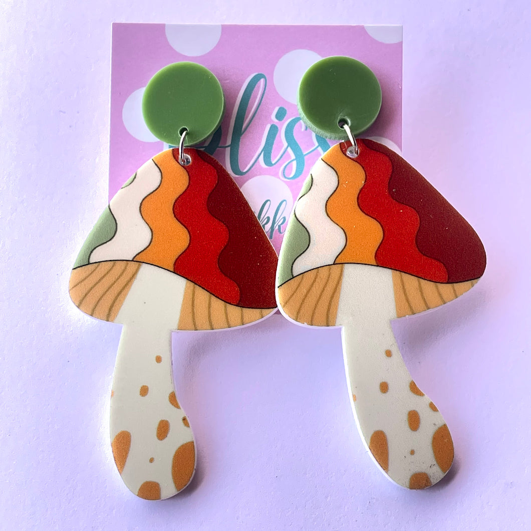 Vibey Mushroom Statement Earrings