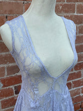 Load image into Gallery viewer, Lavender Lace Sheer Hanky Dress
