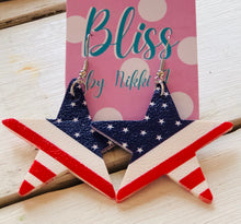 Load image into Gallery viewer, American Flag Dangle Earrings
