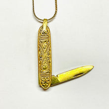 Load image into Gallery viewer, Gold Rounded Edge Knife Necklace

