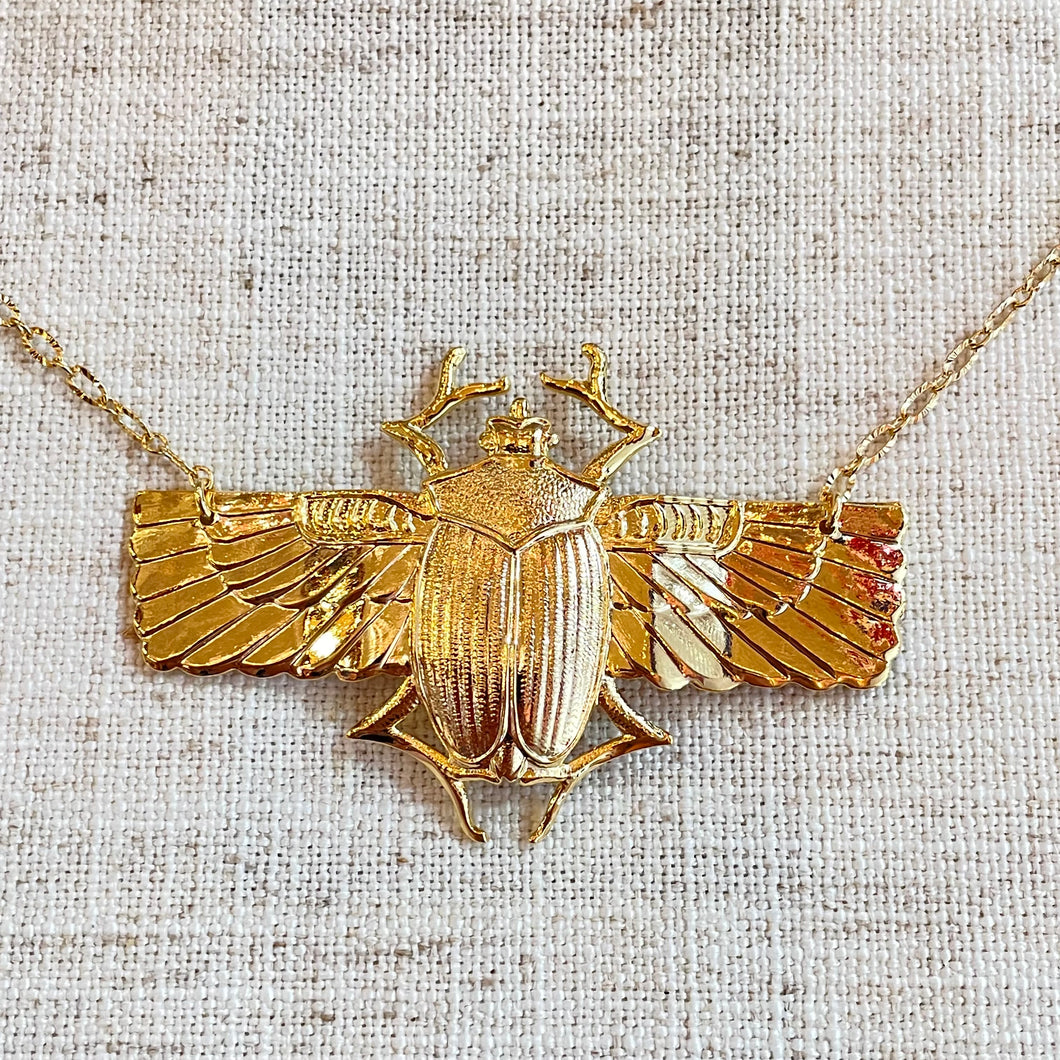 Gold Scarab Collar Necklace