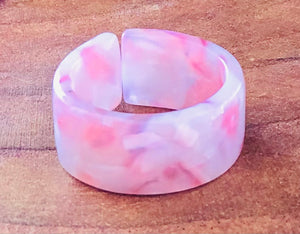 Pink Marble Acrylic Ring