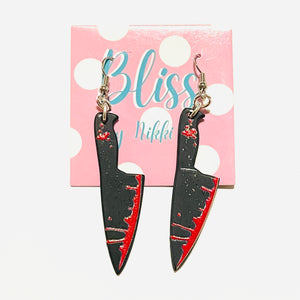 Cutie Bloody Knife Acrylic Statement Earrings