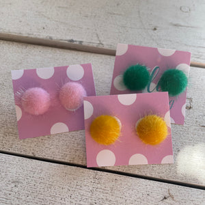 Sparkle Puff Stud Earrings- More Colors Available!