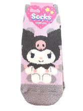 Load image into Gallery viewer, Kuromi Polka Dot Fuzzy Ankle Socks
