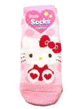 Load image into Gallery viewer, Hello Kitty Polka Dot Fuzzy Ankle Socks
