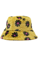 Yellow Fuzzy Daisy Bucket Hat