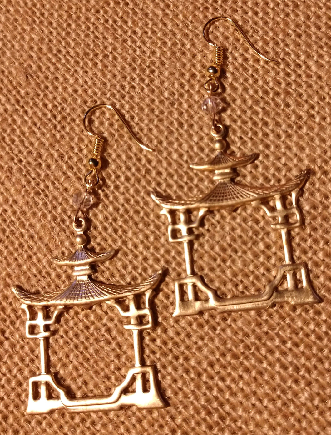 Brass Pagoda Earrings