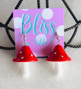 Rainbow Large 3D Mushrooms Earrings- More Colors Available!