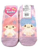 Load image into Gallery viewer, Little Twin Stars Polka Dot Fuzzy Ankle Socks
