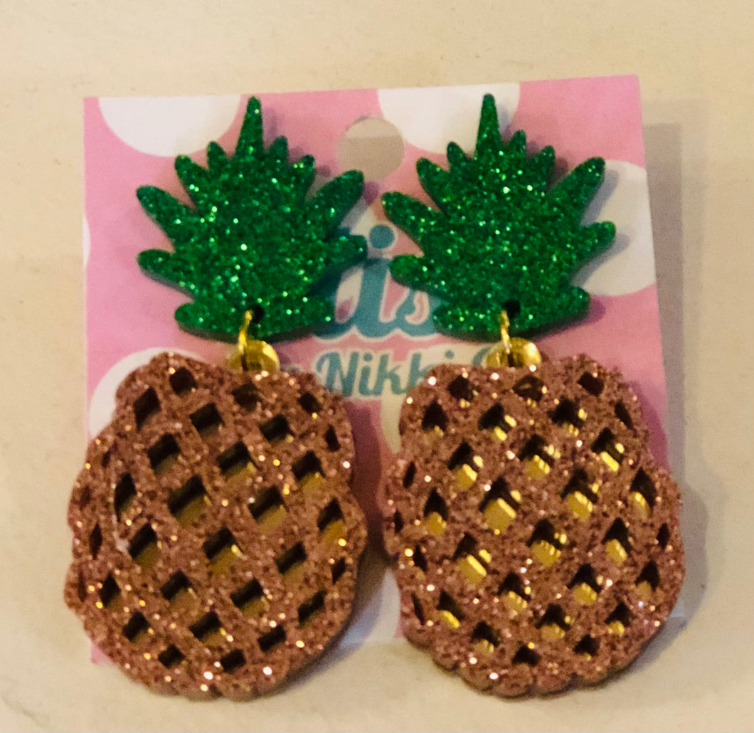 Pineapple Acrylic Statement Earrings