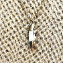 Load image into Gallery viewer, White Stone Inlaid Itty Bitty Miniature Pocket Knife Necklace
