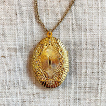 Load image into Gallery viewer, Large Gold Floral Oval Locket Necklace
