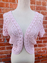 Load image into Gallery viewer, Blush Crochet Short Sleeve Cardigan
