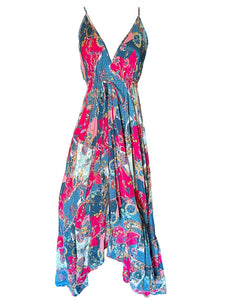 Boho OOAK Printed Ruffle Back Maxi Dress- More Patterns Available!