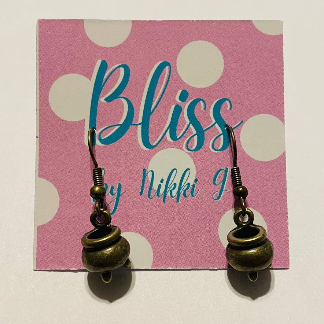 Witches Cauldron Charm Earrings