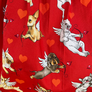 Red Puppy Love Gathered Circle Skirt