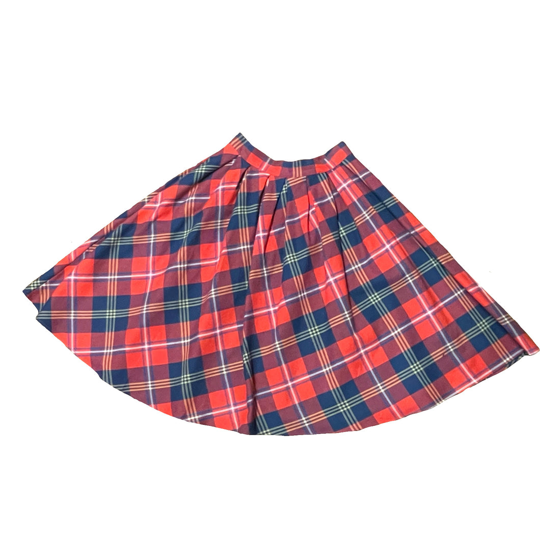 Madison Red and Blue Plaid Skirt