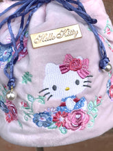 Load image into Gallery viewer, Hello Kitty Spring Florals Velveteen Drawstring Handbag
