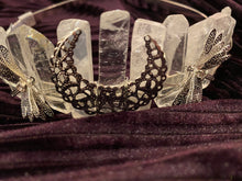 Load image into Gallery viewer, Crescent and Dragonflies Clear Crystal Tiara Headband
