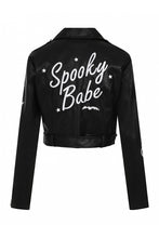 Load image into Gallery viewer, Spooky Babe PU Biker Jacket
