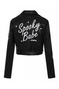 Spooky Babe PU Biker Jacket