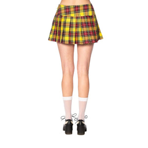 Yellow Plaid Mini Hipster Skirt